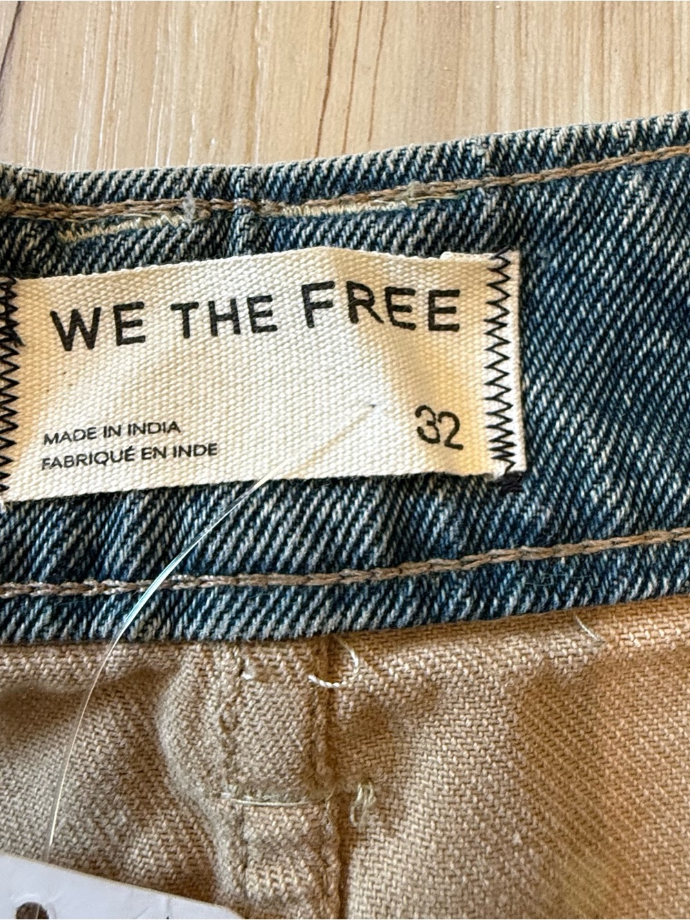 NWT Free People We the Free Falling Love Wide-Leg Jeans Morning Star Cream 32 - Picture 16 of 16
